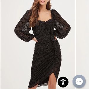 Astr the Label | ATHENS BURNOUT RUCHED MIDI DRESS | Size M